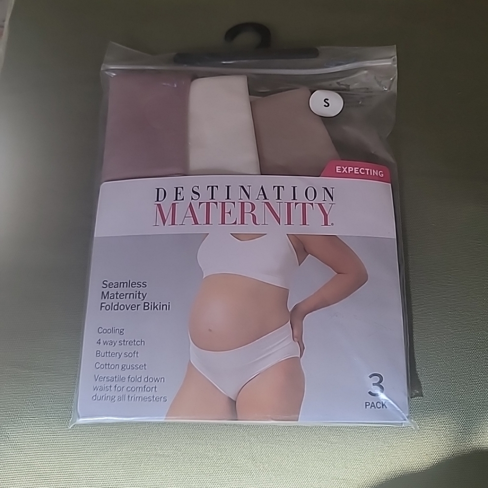 Destination Maternity Seamless Maternity Foldover Bikini Panty 3 Pack Size Small